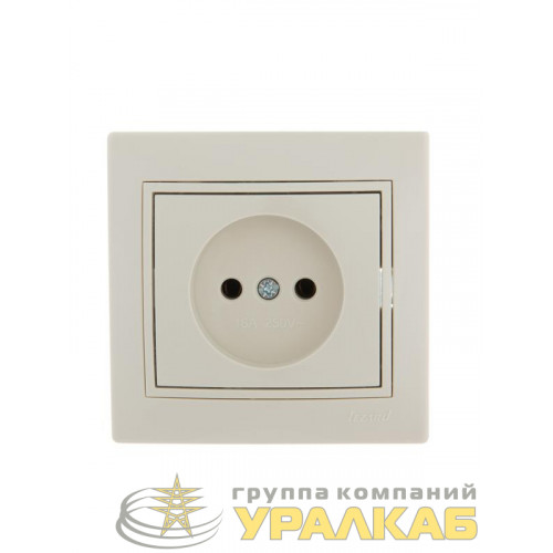 Розетка 1-м СП Mira 16А IP20 без заземл.крем./крем.