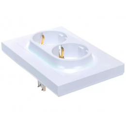 Розетка 2-м СП AtlasDesign 16А IP20 с заземл.жемчуж.
