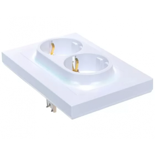 Розетка 2-м СП AtlasDesign 16А IP20 с заземл.жемчуж.