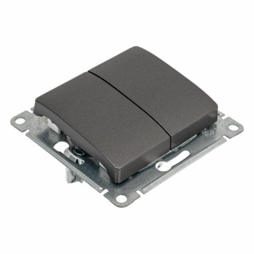 Переключатель проходной 2-кл. СП Glossa 10А IP20 (сх. 6) 10AX механизм графит SE GSL001365