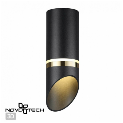 NOVOTECH 370905 OVER NT22 288 черн./зол. св-к накл.влагозащищенный IP44 GU10 9W 220V DELTA