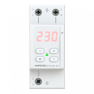 Реле напряжения Welrok D2-32 red 32А 220В