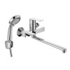 Смеситель DECOROOM DR23043 одноручный  для ванны универсальный с поворотным изливом 300 мм
