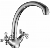Смеситель DECOROOM DR54029 двуручный  для кухни с высоким повортным изливом