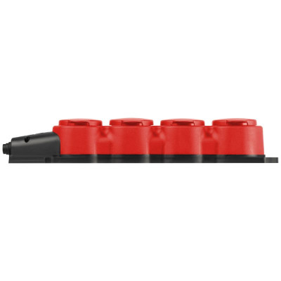 Колодка 4-м с заземл. 16A IP44 KX-4e-RED-IP44 каучук. красн. Эра Б0068456
