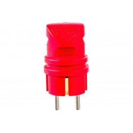 AY-KA (АЙКА) вилка угловая каучук 2P+PE 1х16А 220-240V IP44 красная (Турция)